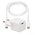 IBOX Ładowarka sieciowa C-38 PD30 CW USB-C, Kabel