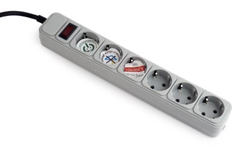 Listwa przeciwprzepięciowa Gembird SPG6-B-6C (1,8 m)