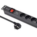 Qoltec Listwa zasilająca PDU do RACK 19" | 1U | 16A | 6xFRENCH | 1.8m