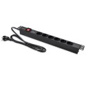 Qoltec Listwa zasilająca PDU do RACK 19" | 1U | 16A | 6xFRENCH | 1.8m