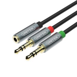 Kabel Unitek Y-C957ABK miniJack 3,5mm (F) - 2x 3,5mm (M)