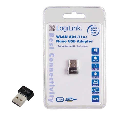 Karta sieciowa USB LogiLink WL0237 WLAN 802.11ac Nano USB 2.0