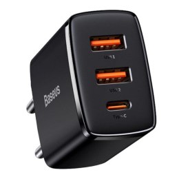 Ładowarka sieciowa Baseus Compact CCXJ-E01 30W z dwoma gniazdami USB QC3.0 oraz USB-C PD 3.0