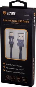 YENKEE Kabel USB A 2.0 / USB C transfer danych 480Mb/s /3A