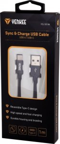 YENKEE Kabel USB A 2.0 / USB C transfer danych 480Mb/s /3A