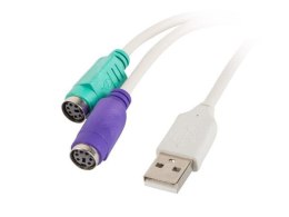 Kabel adapter Lanberg USB 3.0 -> 2x PS/2 biały