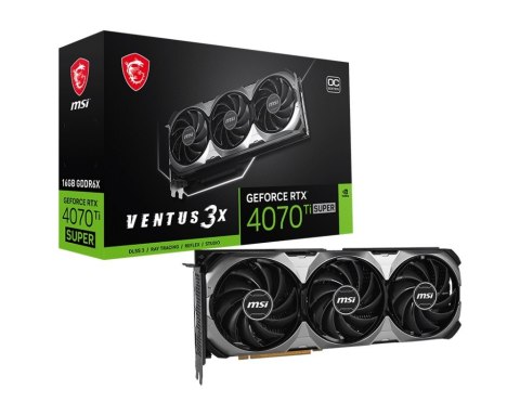 MSI Karta graficzna GeForce RTX 4070 Ti SUPER 16G VENTUS 3X OC GDDRX6 256bit