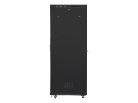Lanberg Szafa instalacyjna rack stojąca 19 47U 800x1000 czarna, drzwi szklane LCD (Flat pack)