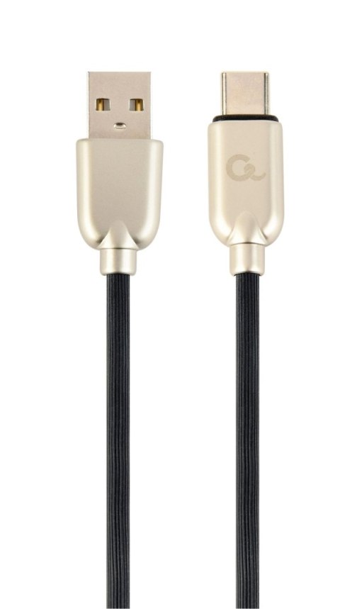 Kabel USB 2.0 - typ C (AM/CM) 1m oplot gumowy czarny Gembird