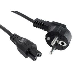 Kabel zasilający Akyga AK-NB-08A CEE 7/7 - IEC C5 do notebooka (koniczynka) 250V/50Hz 2,5A 1,0m czarny