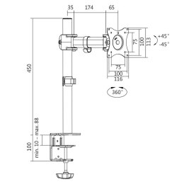 LogiLink Uchwyt do monitora VESA 13-27', max. 8kg