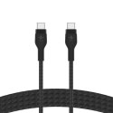 Belkin Kabel BoostCharge USB-C/USB-C silikonowy w oplocie 2m, czarny