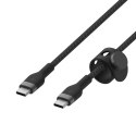 Belkin Kabel BoostCharge USB-C/USB-C silikonowy w oplocie 2m, czarny