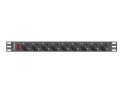 LANBERG LISTWA ZASILAJĄCA RACK 19" PDU 1U, 16A, 9X SHUKO, 3M PDU-09F-0300-BK