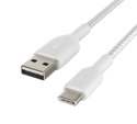 Belkin Kabel Braided USB-C USB-A 3m biały