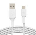 Belkin Kabel Braided USB-C USB-A 3m biały