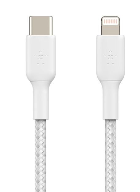 Belkin Kabel Braided USB-C Lightning 1m biały