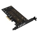 Adapter wewnętrzny Axagon PCIe x4 do M.2 PCI-Express + M.2 SATA + SATA z aktywnym chłodzeniem