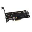 Adapter wewnętrzny Axagon PCIe x4 do M.2 PCI-Express + M.2 SATA + SATA z aktywnym chłodzeniem