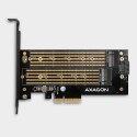 Adapter wewnętrzny Axagon PCIe x4 do M.2 PCI-Express + M.2 SATA + SATA