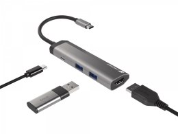 NATEC MULTIPORT FOWLER SLIM USB-C->HUB USB 3.0 X2, HDMI 4K, USB-C PD NMP-1984