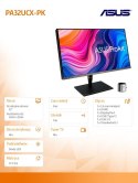 Asus Monitor 32 cale ProArt PA32UCX-PK 4K HDR IPS Mini LED Pro 1200nit HDMI DP USB Thunderbolt3 100%sRGB