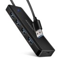 Hub aktywny Axagon HUE-C1A USB-A 3.2 Gen1 do 4x USB-A 3.2 Gen + 1xUSB-C do ładowania czarny