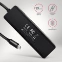 Hub aktywny Axagon HUE-C1C USB-C 3.2 Gen1 do 4x USB-A 3.2 Gen + 1xUSB-C do ładowania czarny