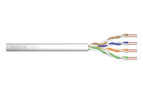 Kabel teleinformatyczny instalacyjny DIGITUS kat.5e, U/UTP, Eca, drut, AWG 24/1, PVC, 50m, szary, ofoliowany