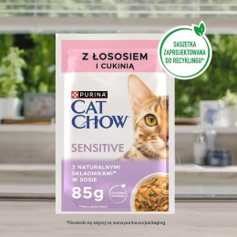 PURINA Cat Chow Sensitive łosoś i cukinia - mokra karma dla kota - 4x85g