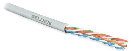 Belden Kabel teleinformatyczny, instalacyjny, U/UTP kat.5e 4x2xAWG24/1, drut, miedziany, PVC, 305m, szary