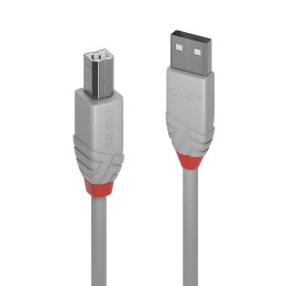 Kabel USB 2.0 LINDY Type A/B M/M Anthra Line 2m szary