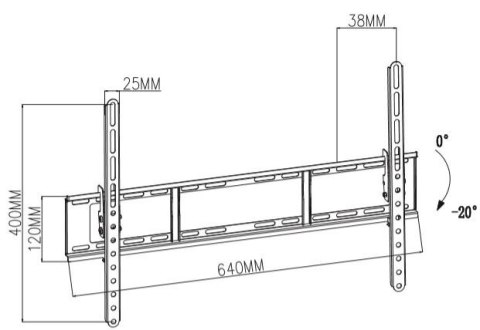 TB Uchwyt TV TB-751E do telewizora do 80 cali 35kg max VESA 600x400