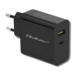 Qoltec Ładowarka sieciowa | 45W | 5-20V | 2.25-3A | USB typ C PD | USB | Czarna