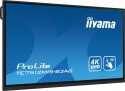 IIYAMA Monitor 75 cali ProLite TE7512MIS-B3AG,INFRARED,40pkt,IPS,4K, 24/7, 7H, WiFi,VGA, HDMI, USB-c, Bluetooth,metal,8ms, vesa, głośni