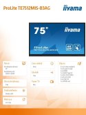 IIYAMA Monitor 75 cali ProLite TE7512MIS-B3AG,INFRARED,40pkt,IPS,4K, 24/7, 7H, WiFi,VGA, HDMI, USB-c, Bluetooth,metal,8ms, vesa, głośni