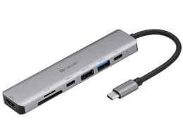 Tracer Adapter A-2, USB Type-C z czytnikiem kart, HDMI 4k, USB 3.0, PDW 60W