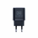 3MK Ładowarka sieciowa 20W 1xUSB-C +USB-A PD QC bez kabla Czarna