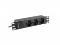 Lanberg Listwa zasilająca Rack PDU 10 cali 1U 3x Schuko 2m 10A czarna C14