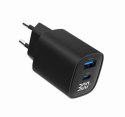 Gembird Ładowarka GaN 1xUSB-A 1xUSB-C LCD 30W PD QC3.0 czarna