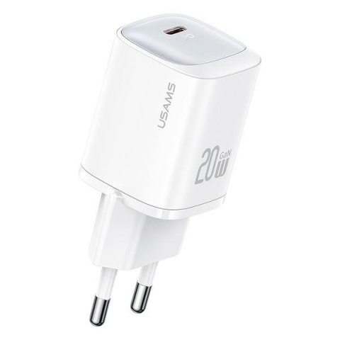 USAMS Ładowarka sieciowa 20W GaN USB-C Fast Charging CC248 Biała