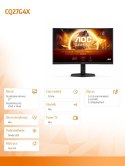 AOC Monitor CQ27G4X 27 cali Zakrzywiony Fast VA 180Hz HDMIx2 DP HAS