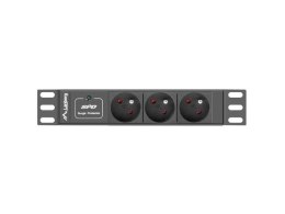 Lanberg Listwa zasilająca Rack PDU 10 cali 1U 3x 230V PL 2m 10A czarna C14