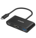 Anker USB-C Hub 3w1 4K HDMI szary