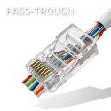 Qoltec Wtyk przelotowy złącze RJ45 | CAT5e | UTP | Pass Throuh | Pozłacane styki | 100 sztuk