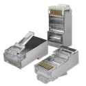 Qoltec Wtyk przelotowy złącze RJ45 | CAT5e | FTP | Pass Through | Pozłacane styki | 100 sztuk