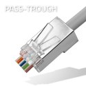 Qoltec Wtyk przelotowy złącze RJ45 | CAT6 | FTP | Pass Through | Pozłacane styki | 100 sztuk