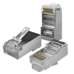 Qoltec Wtyk złącze modularne RJ45 | CAT6 | FTP | Pozłacane styki | 100 sztuk