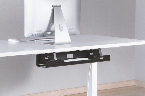 Digitus Kanał stalowy do organizacji kabli / listew zasilających pod biurkiem, z uchwytami, montaż śruby, 60cm, czarny