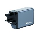 Verbatim Ładowarka GNC-100 32202 GaN 100W, 3xUSB-C,1x USB-A, QC 3.0, PD 3.0 UE / UK